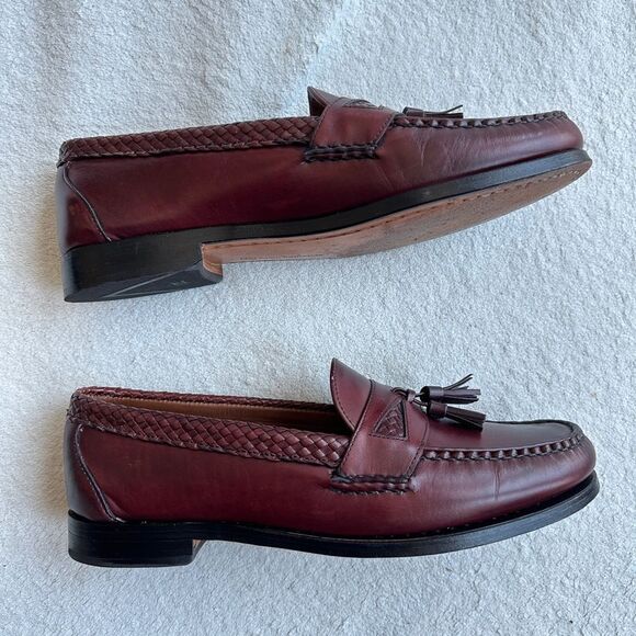 Allen Edmonds "Maxfield"‎ Men's 11 D Maroon Leather Dress Shoe Tassel Loafer - Picture 6 of 11